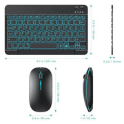 Backlit Bluetooth Keyboard & Mouse Set for iOS, Android & Windows Devices by Habicare