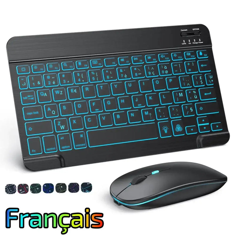 Backlit Bluetooth Keyboard & Mouse Set for iOS, Android & Windows Devices by Habicare
