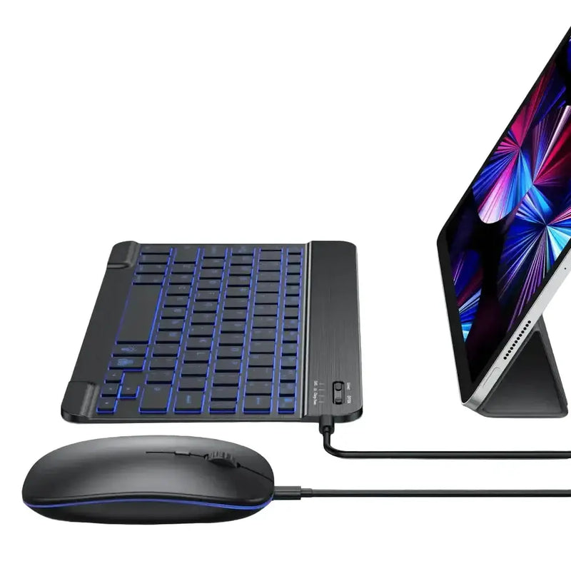 Backlit Bluetooth Keyboard & Mouse Set for iOS, Android & Windows Devices by Habicare