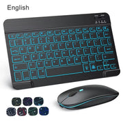 Backlit Bluetooth Keyboard & Mouse Set for iOS, Android & Windows Devices by Habicare