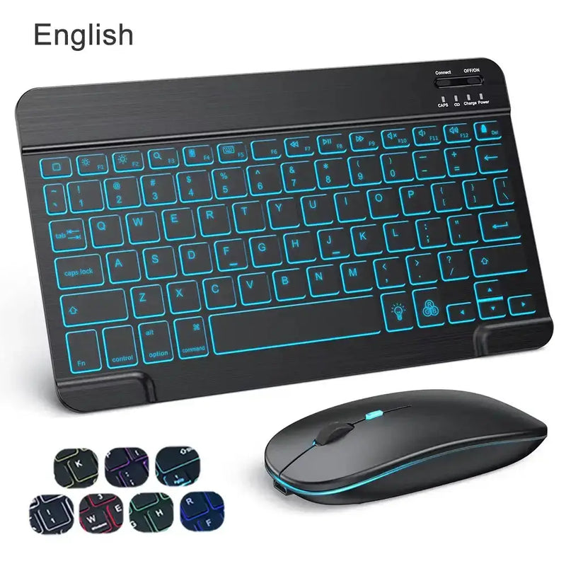 Backlit Bluetooth Keyboard & Mouse Set for iOS, Android & Windows Devices by Habicare