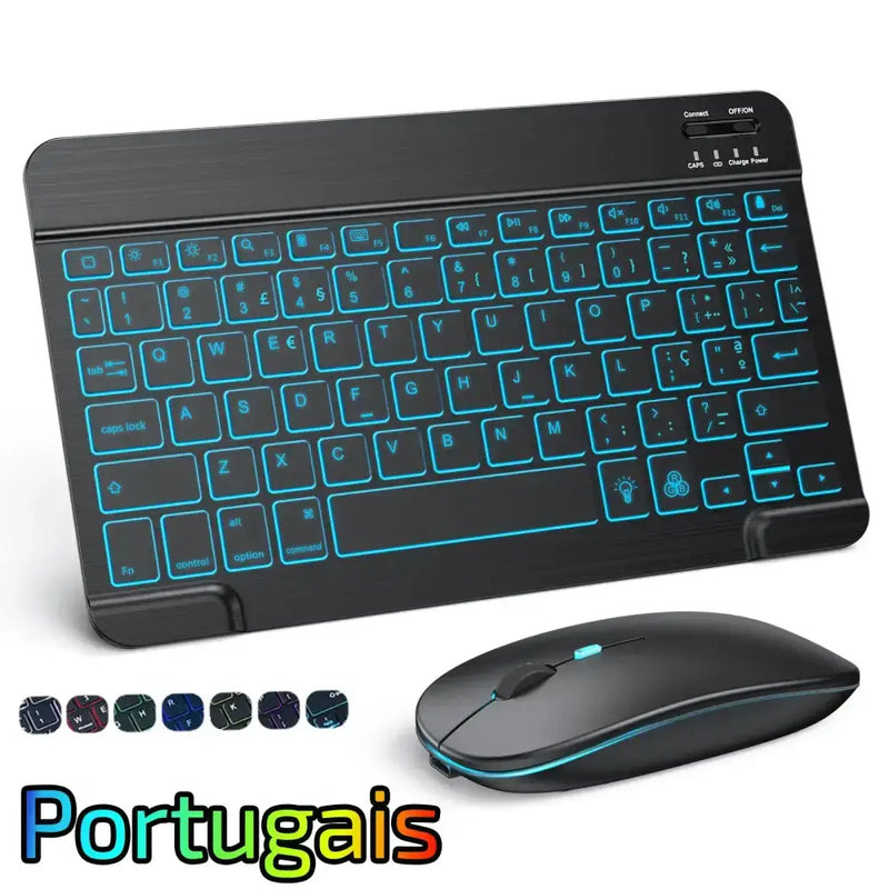 Backlit Bluetooth Keyboard & Mouse Set for iOS, Android & Windows Devices by Habicare