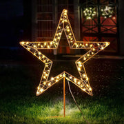 SportZone.co.nz Occasions > Christmas > Outdoor Decorations & Lights Jingle Jollys Christmas Lights 100 LED Fairy Light Ground Star Garden Decoration Jingle Jollys Christmas Lights 100 LED Fairy Light Ground Star Garden Decoration