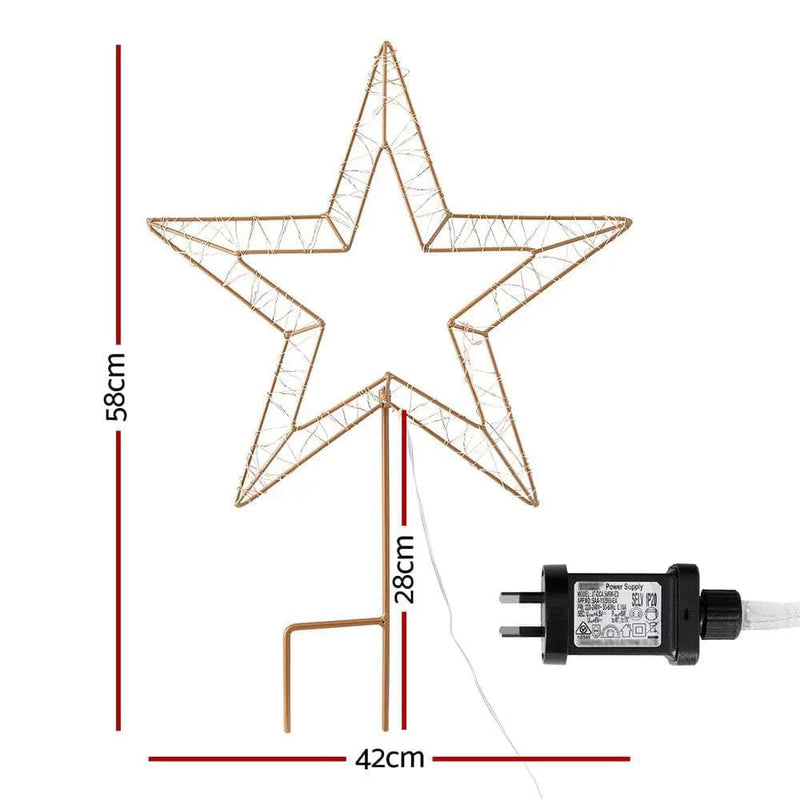 SportZone.co.nz Occasions > Christmas > Outdoor Decorations & Lights Jingle Jollys Christmas Lights 100 LED Fairy Light Ground Star Garden Decoration Jingle Jollys Christmas Lights 100 LED Fairy Light Ground Star Garden Decoration