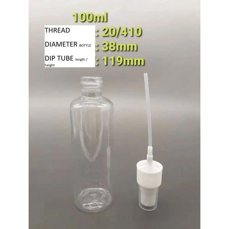 9eight5 Tools & Kits (multipurpose) 200 x 100 ml Clear Plastic Bottle with Fine Mist Spray Atomiser & Cap Clear 100ml Spray Bottle Set With Fine Mist Atomiser