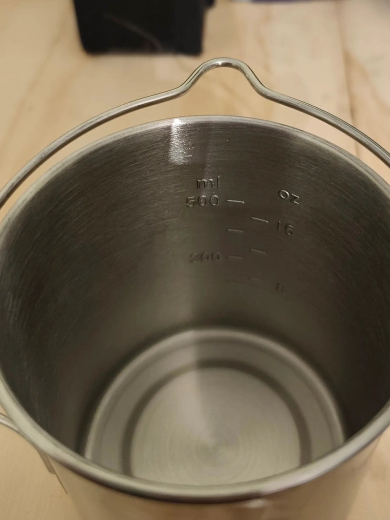 750ml Stainless Steel Camp Cook Pot with Lid & Hanging Hook - Fire & Gas Compatible by Mead's Supply & Equipment Outfitters limited