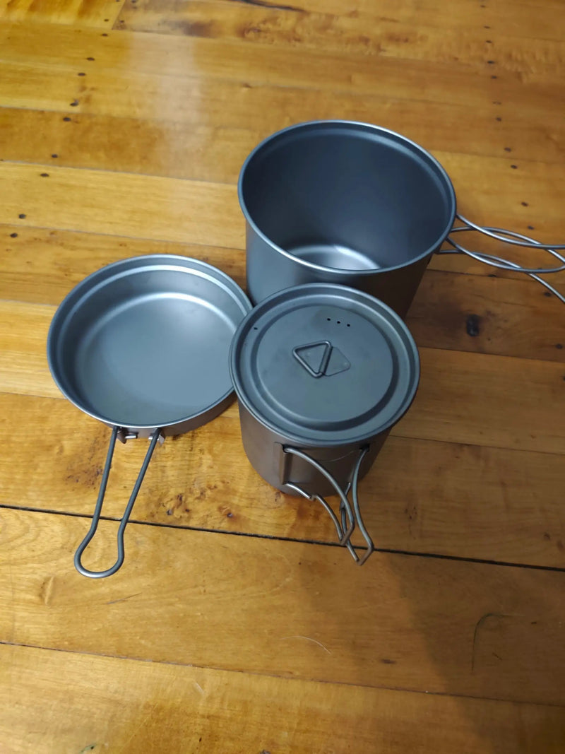 Titanium Camping Cookware Set - Ultralight Pot & Pan | Premium Backpacking Gear by Mead's Supply & Equipment Outfitters limited