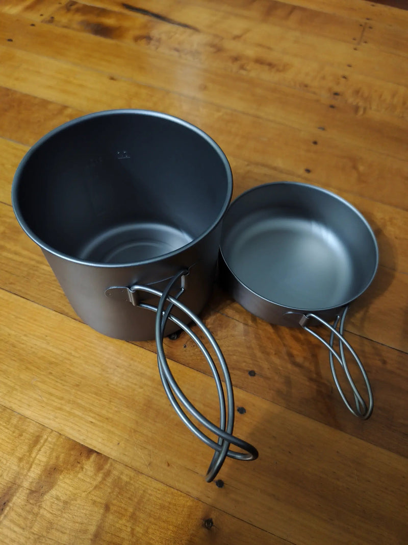 Titanium Camping Cookware Set - Ultralight Pot & Pan | Premium Backpacking Gear by Mead's Supply & Equipment Outfitters limited
