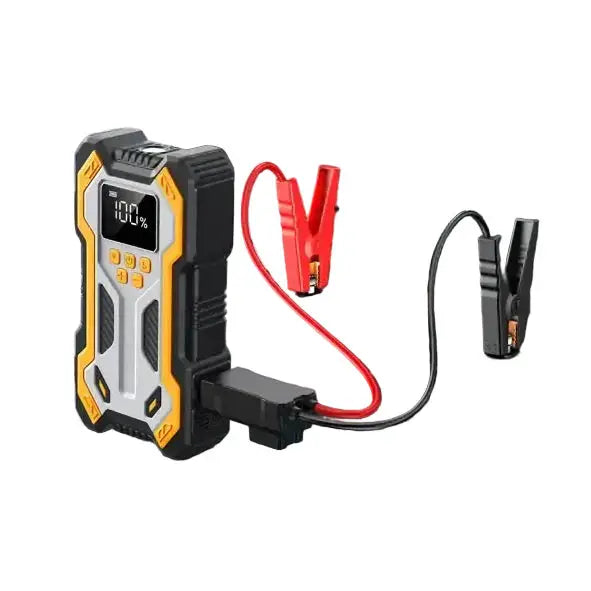 12V 10000mAh Multi-Function Car Jump Starter with Air Compressor & Wireless Power Bank by Habicare