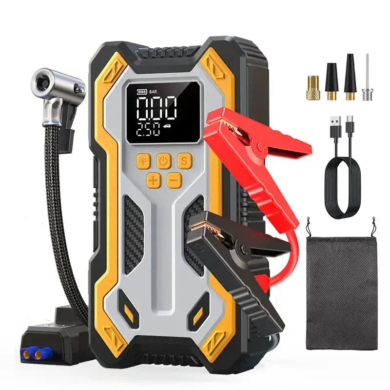 12V 10000mAh Multi-Function Car Jump Starter with Air Compressor & Wireless Power Bank by Habicare
