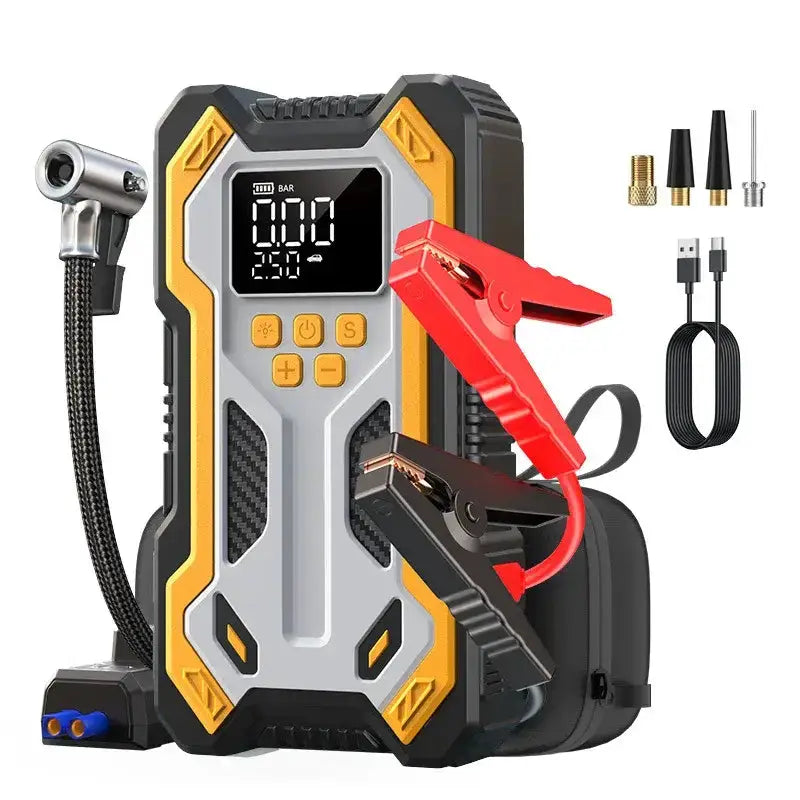 12V 10000mAh Multi-Function Car Jump Starter with Air Compressor & Wireless Power Bank by Habicare