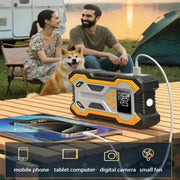 12V 10000mAh Multi-Function Car Jump Starter with Air Compressor & Wireless Power Bank by Habicare