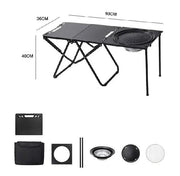 ECOTREK Folding BBQ Table – 93cm Portable Outdoor Cooking Station ZF10312 by ECOTREK