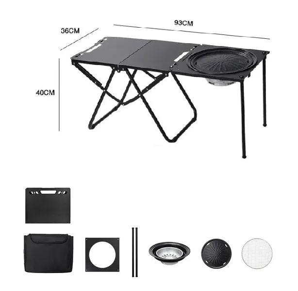 ECOTREK Folding BBQ Table – 93cm Portable Outdoor Cooking Station ZF10312 by ECOTREK