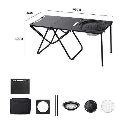 ECOTREK Folding BBQ Table – 93cm Portable Outdoor Cooking Station ZF10312 by ECOTREK