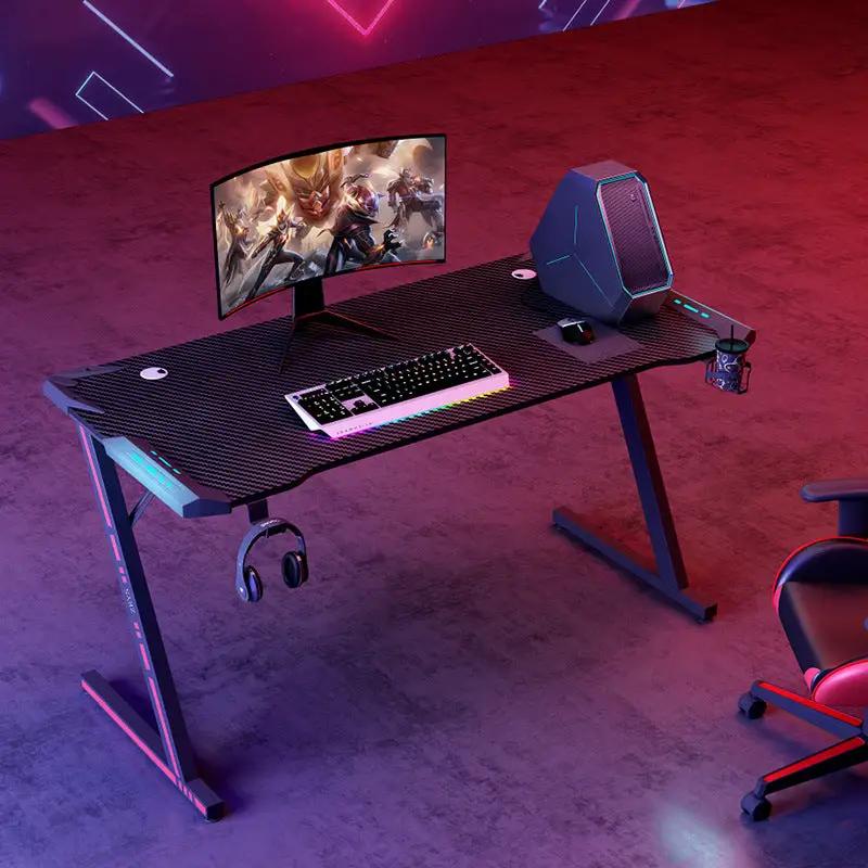 Gaming Desk with LED Light 100x60cm by salelink.co.nz