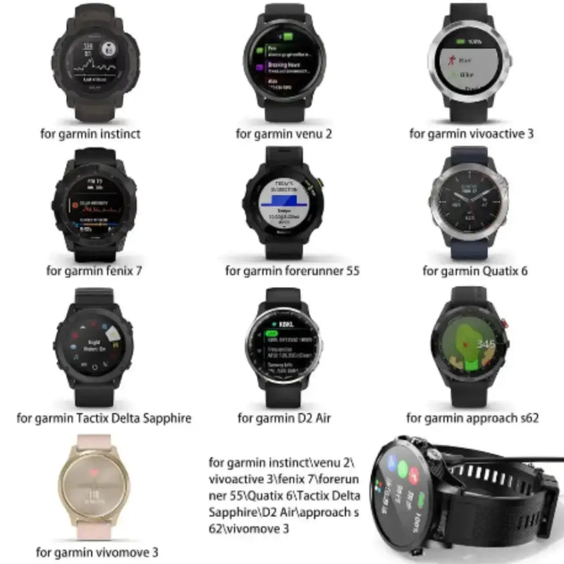 Charger for Garmin Watches (USB & Type C) by Habicare