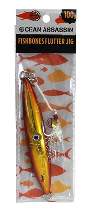 Ocean Assassin Fishbones Flutter Jig - Orange by NZ Diver