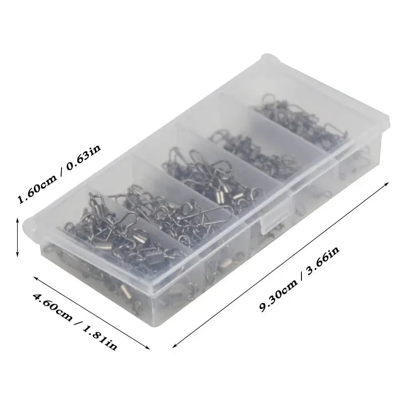 NZ Diver Fishing Tackle Stainless Steel Fishing Swivel Snap Set Box With Rolling Connectors 4 6 8 12 Stainless Steel Fishing Swivel Snap Set Box 4 6 8 12