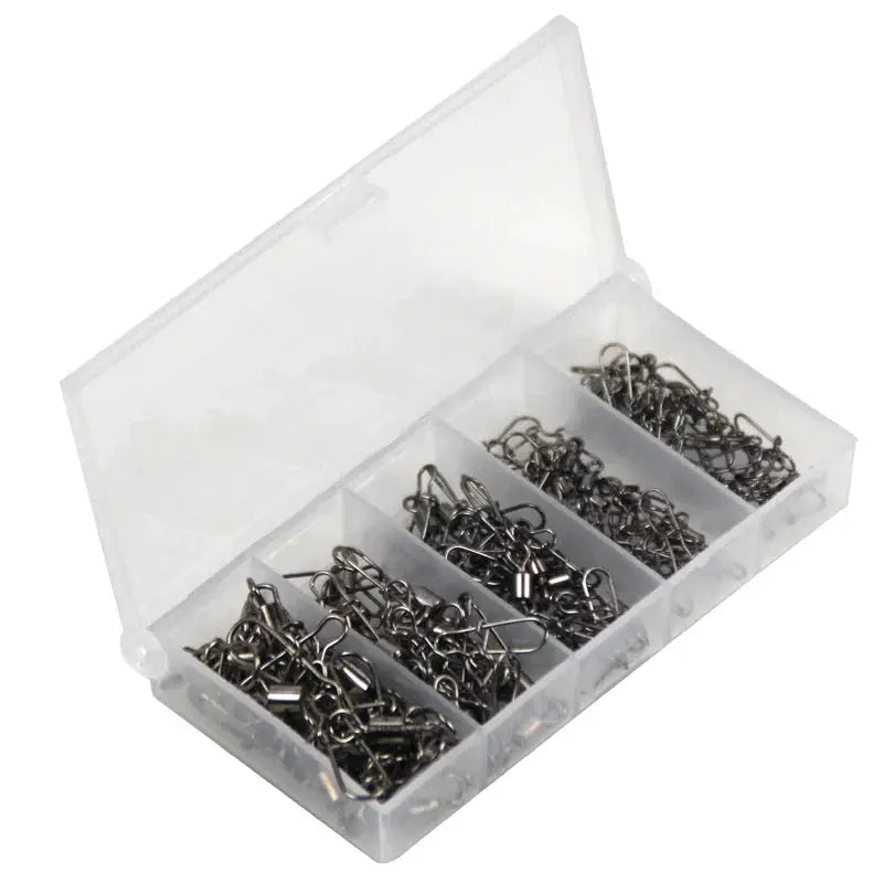 NZ Diver Fishing Tackle Stainless Steel Fishing Swivel Snap Set Box With Rolling Connectors 4 6 8 12 Stainless Steel Fishing Swivel Snap Set Box 4 6 8 12