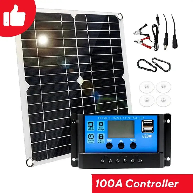 100W 12V Solar Panel Kit with Controller for RV's, caravans & Home (8 different types available) by Habicare