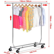 Free-Standing Standard Garment Rod Clothes Organizer Adjustable Foldable Clothes Rack by Yaheetech