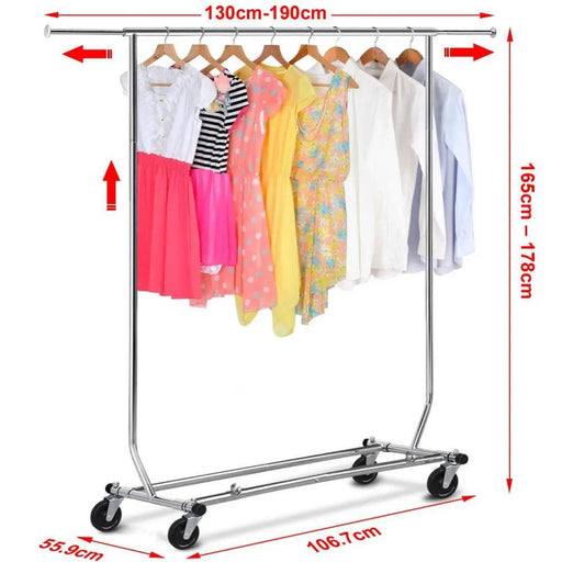 Free-Standing Standard Garment Rod Clothes Organizer Adjustable Foldable Clothes Rack by Yaheetech