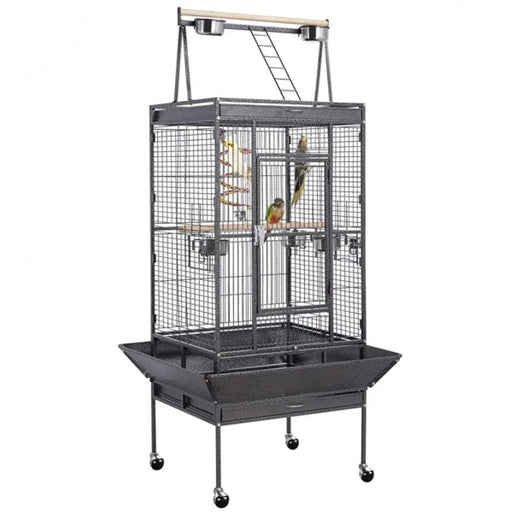 H68.5'' Play Top Parrot Cage Metal Rolling Bird Cage by Yaheetech