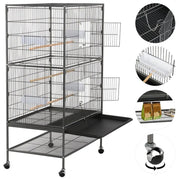 52″ H Large Parrot Cage Rolling Metal Bird Cage by Yaheetech
