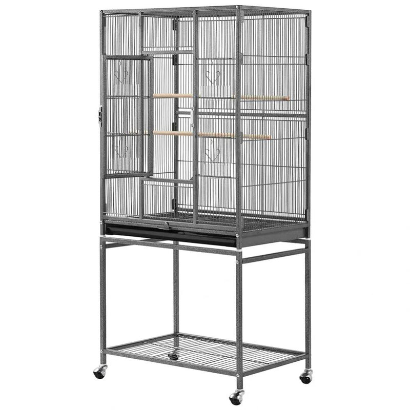 53.5″H Mobile Large Parrot Cage w/ Stand Bird Cage by Yaheetech
