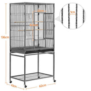 53.5″H Mobile Large Parrot Cage w/ Stand Bird Cage by Yaheetech