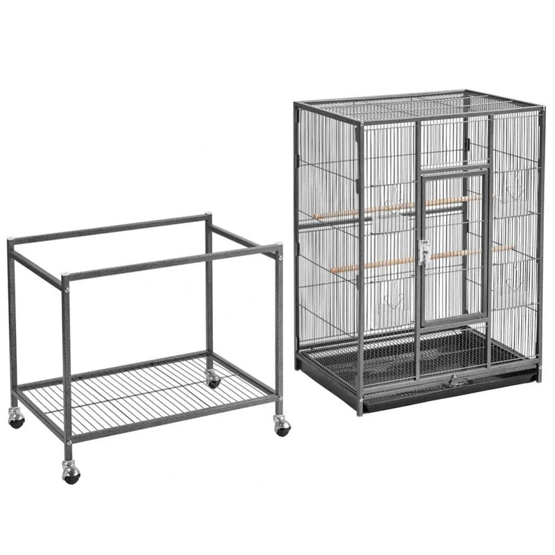 53.5″H Mobile Large Parrot Cage w/ Stand Bird Cage by Yaheetech
