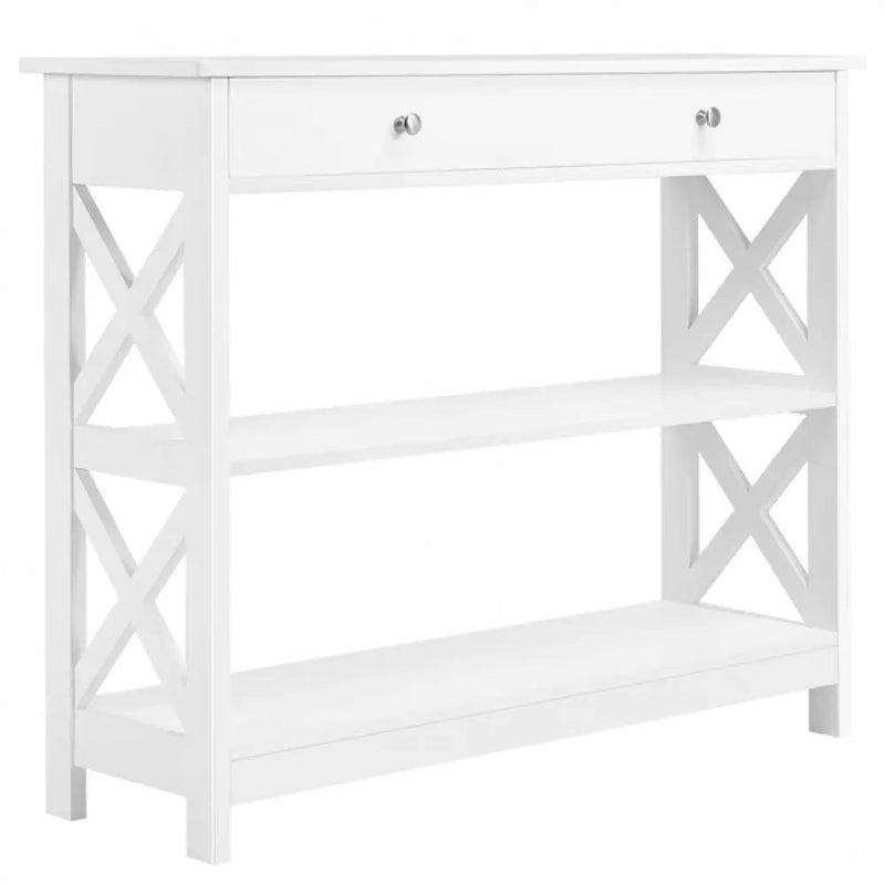 Wooden Console Table with 1 Drawer and 2 Open Shelves Versatile Entryway Table by Yaheetech