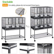 Stackable Wide Bird Cage Divided Breeder Cage by Yaheetech