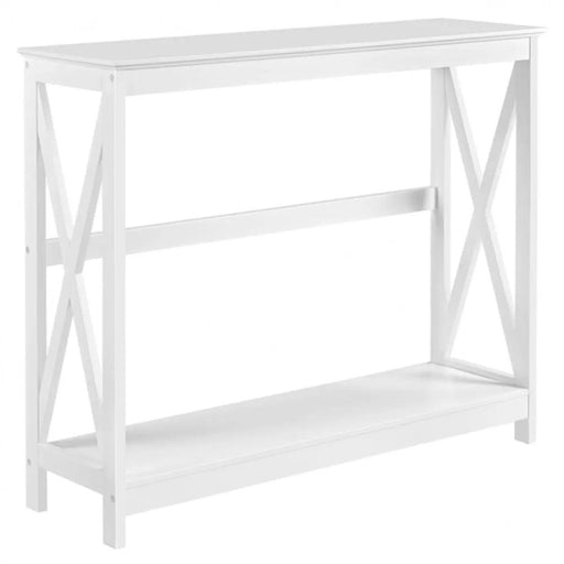 2-Tier X-Design Console Table Industrial Side Console Table End Table by Yaheetech