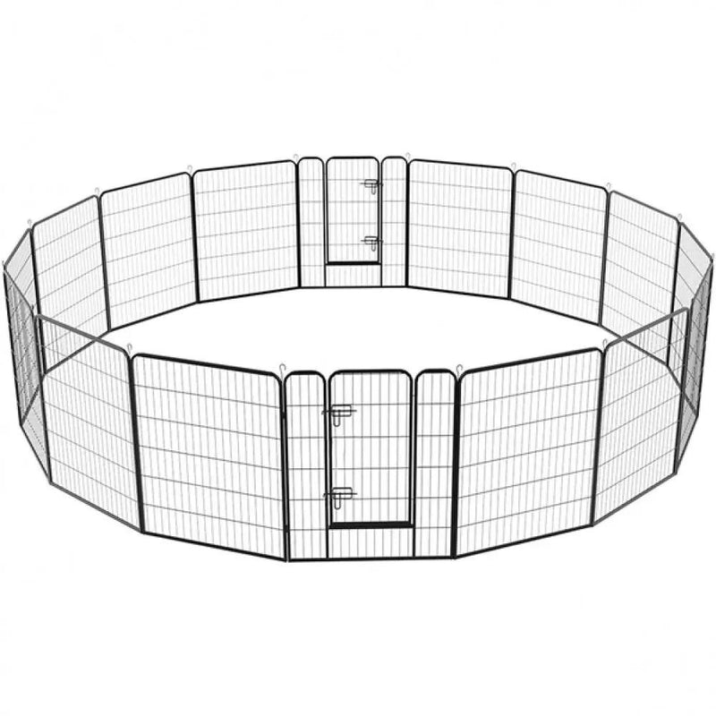16 Panels Heavy Duty Pet Playpen Pet Exercise Barrier Fence by Yaheetech