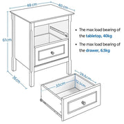 1 Pair End Tables Side Table Nightstand by Yaheetech