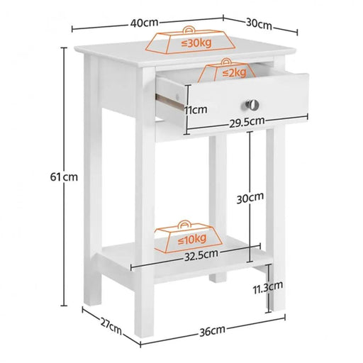 2PCS High Quality Bedside End Table Storage Cabinet by Yaheetech