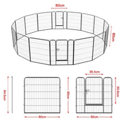 24 Panels Heavy Duty Dog Pen 19.2 Metre Length Overall by Yaheetech
