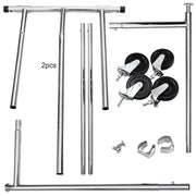 Free-Standing Standard Garment Rod Clothes Organizer Adjustable Foldable Clothes Rack by Yaheetech