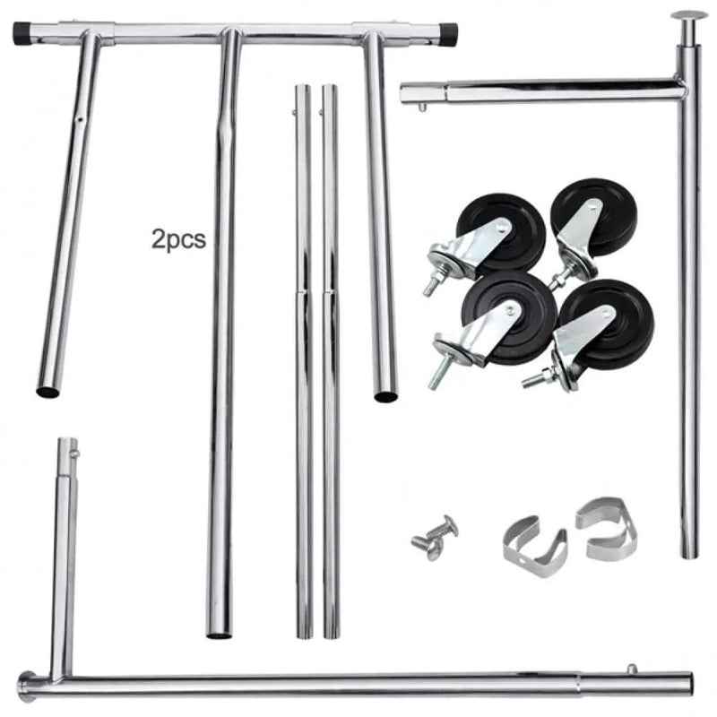 Free-Standing Standard Garment Rod Clothes Organizer Adjustable Foldable Clothes Rack by Yaheetech