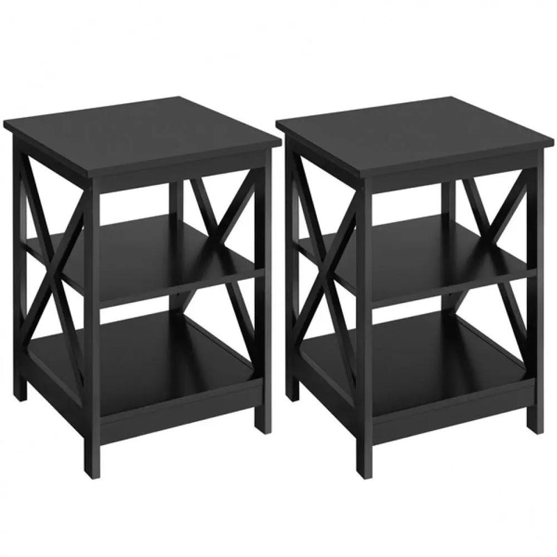1 Pair Side Table End Table Coffee Table by Yaheetech