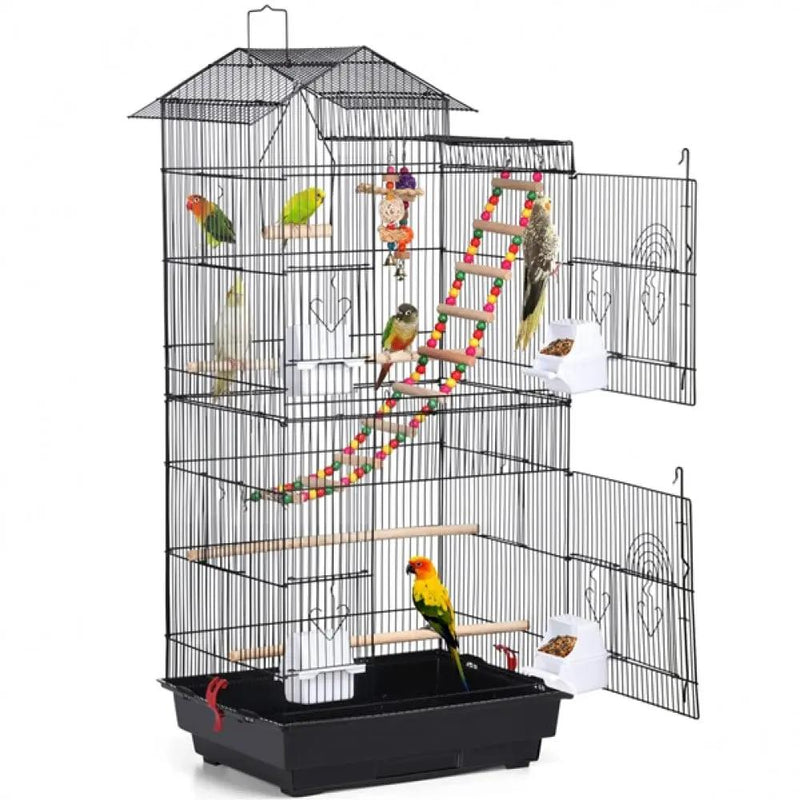 Metal Parrot Cage Bird cage w/Swing & Ladder by Yaheetech