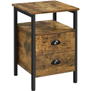Side Table with 2 Drawers and Open Shelf by Yaheetech