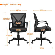 Mesh Office Chair Executive Desk Chair Adjustable Computer Chair by Yaheetech