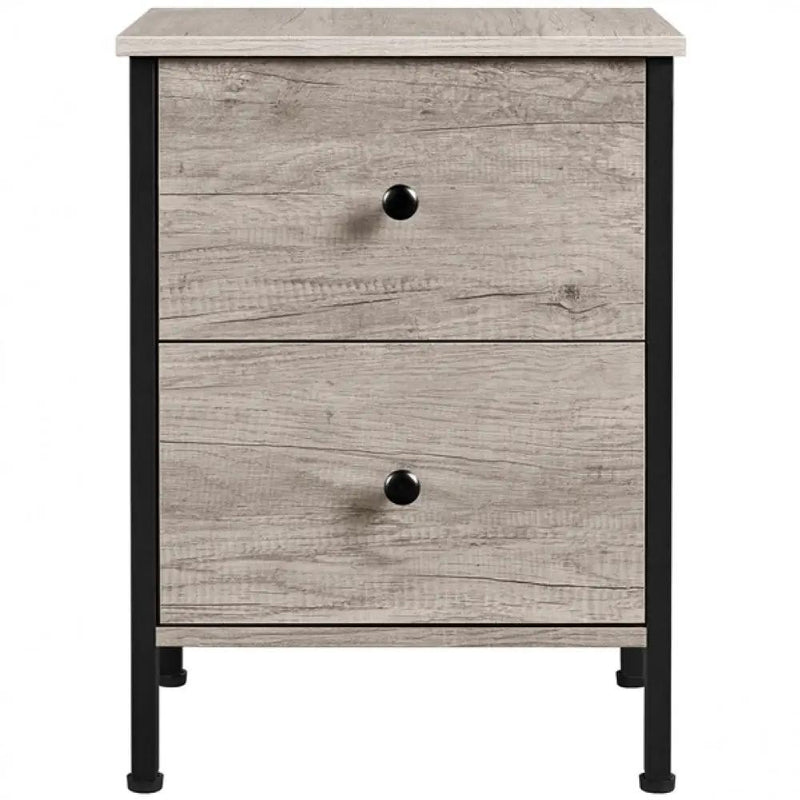 Metal-Framed Side Table with 2 Drawers by Yaheetech