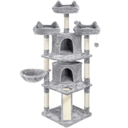 Large Cat Tree Big Cat House Plush Cat Tower by Yaheetech