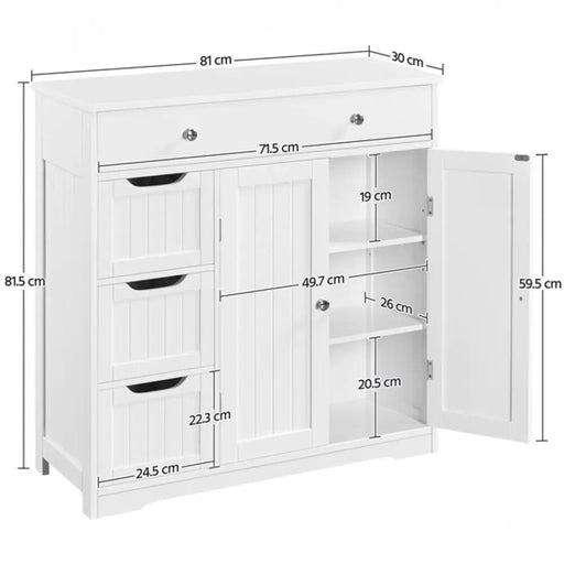 Wooden Bathroom Floor Cabinet Side Storage Organizer Cabinet by Yaheetech