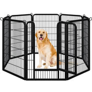 8 Panels Dog Playpen 100cm Tall Dog Pen Dog Fence by Yaheetech