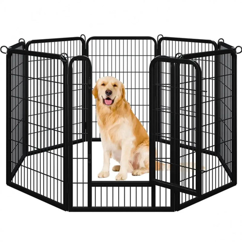 8 Panels Dog Playpen 100cm Tall Dog Pen Dog Fence by Yaheetech